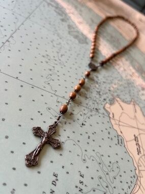 Vintage Wooden Beaded Rosary